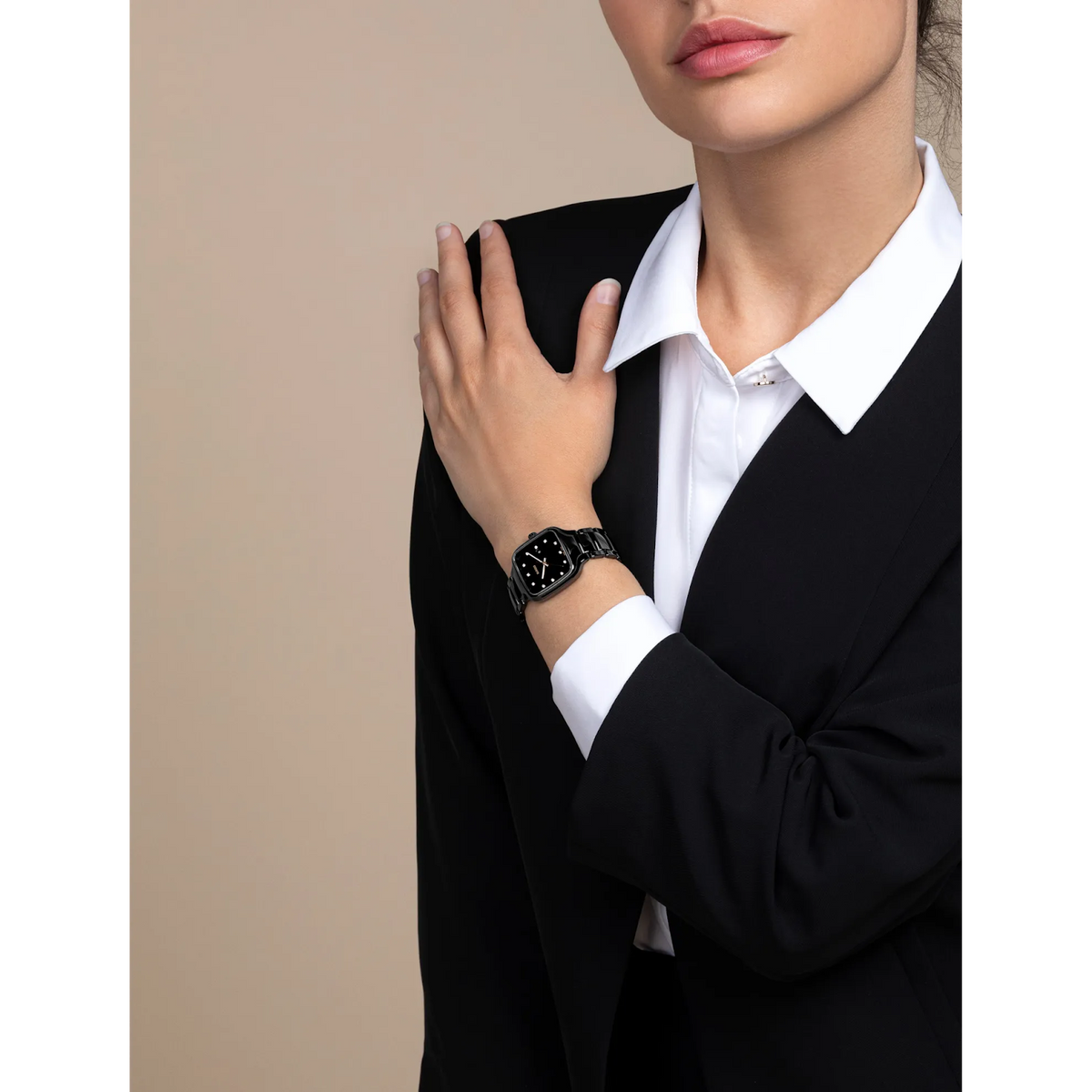 Rado True Square Black High-Tech Ceramic & Titanium / PVD for Women R27080702