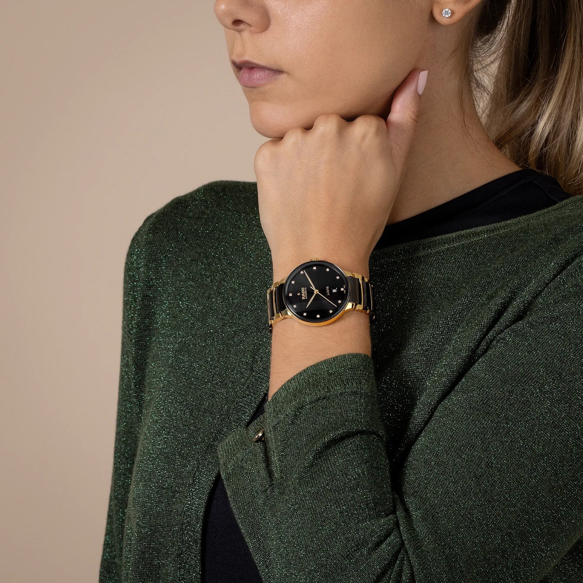 Rado Centrix Stainless Steel with Rose Gold PVD for Women R30008742