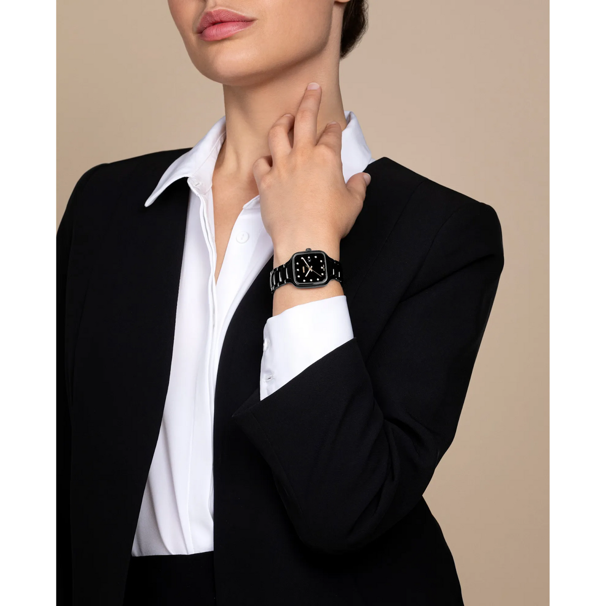 Rado True Square Black High-Tech Ceramic & Titanium / PVD for Women R27080702