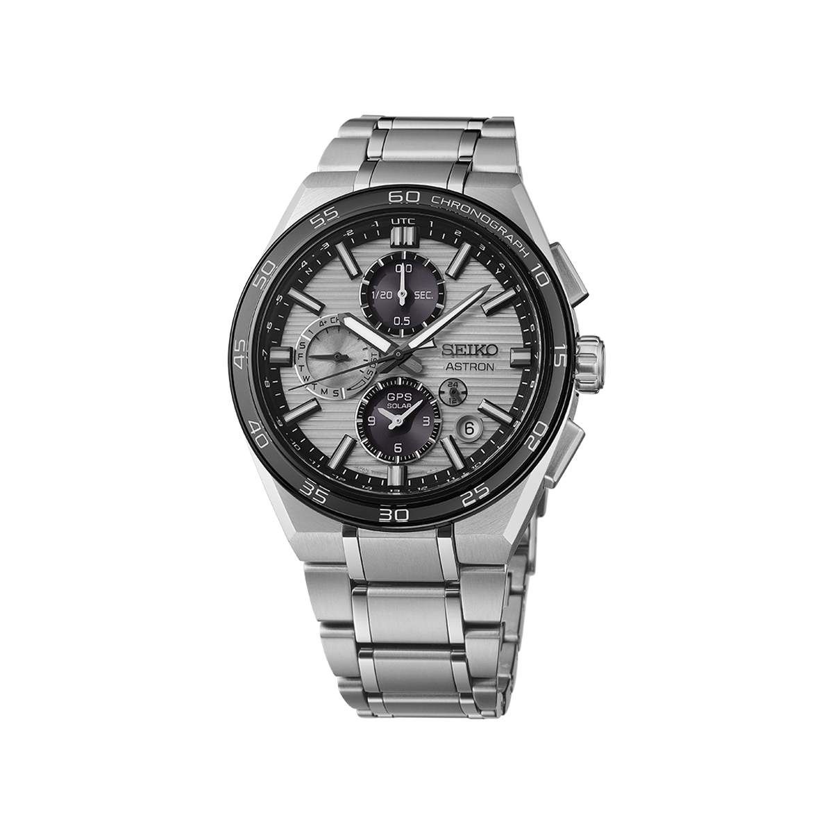 Astron GPS Solar Dual-Time Chronograph in Silvery Grey