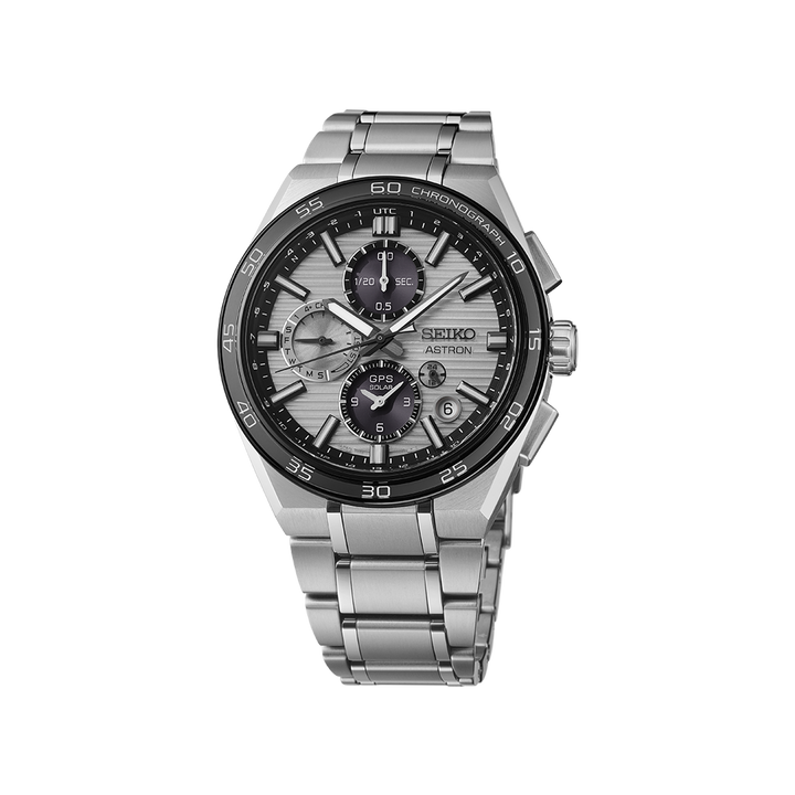 Astron GPS Solar Dual-Time Chronograph in Silvery Grey