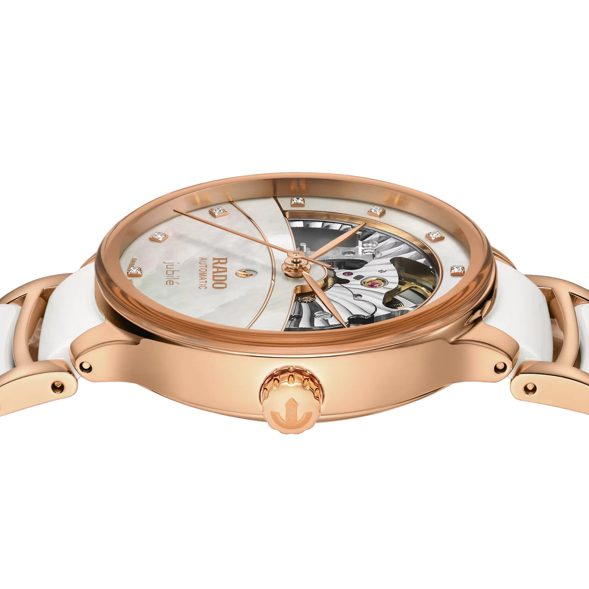 Rado Centrix Stainless Steel with Rose Gold PVD for Women R30029922