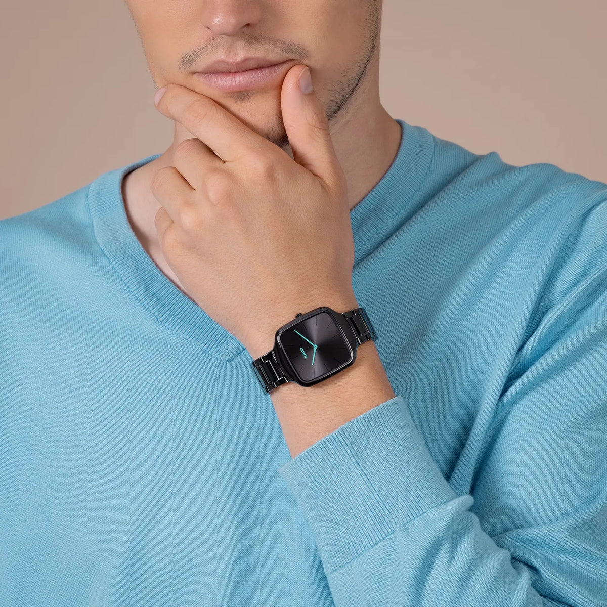 Rado True Square Black High-Tech Ceramic for Unisex R27054152