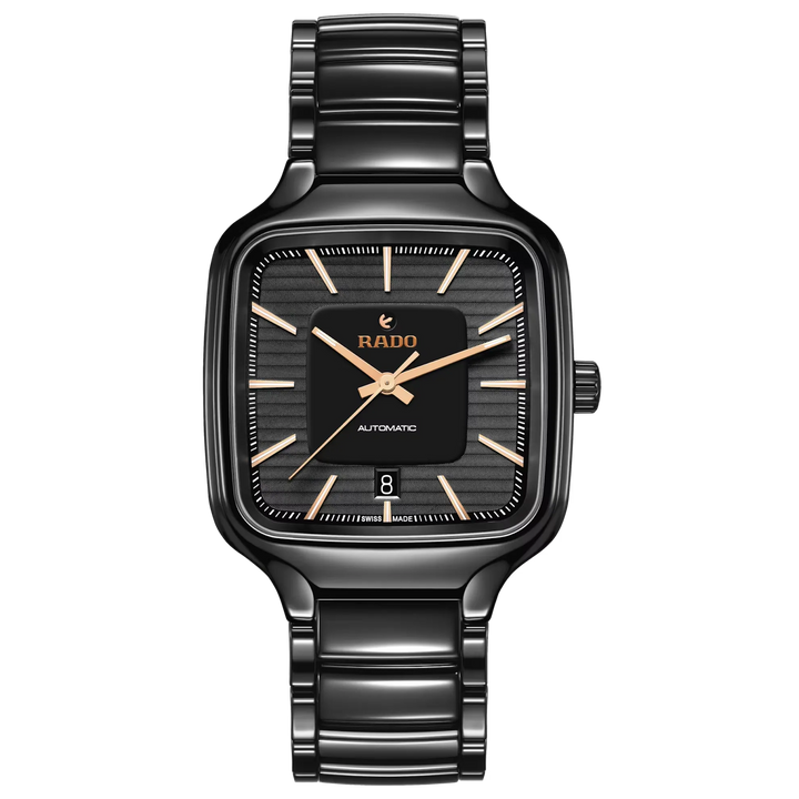 Rado True Square Black High-Tech Ceramic, Titanium for Unisex R27078172