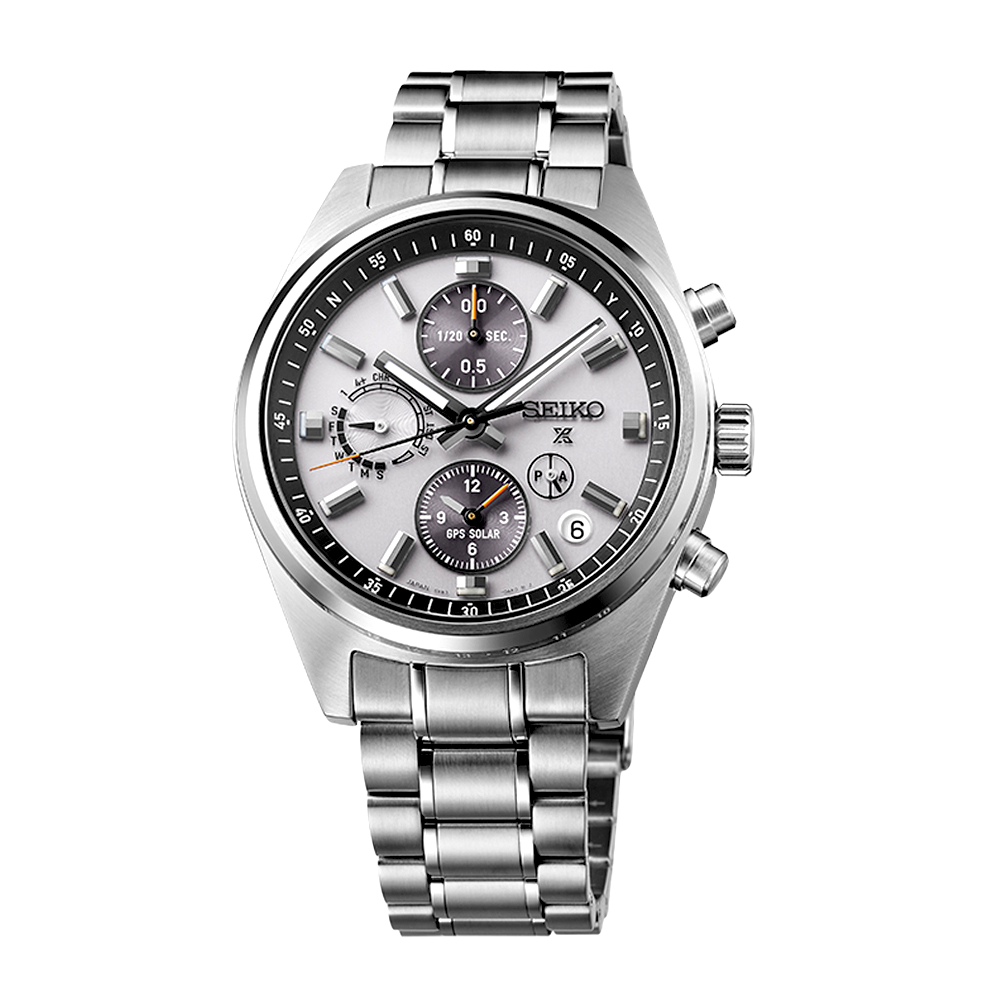 Seiko Prospex GPS Solar Chronograph Speedtimer in White Silver