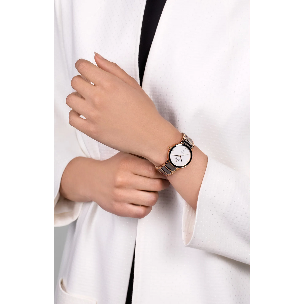 Rado Centrix Stainless Steel with Rose Gold PVD for Women R30019722
