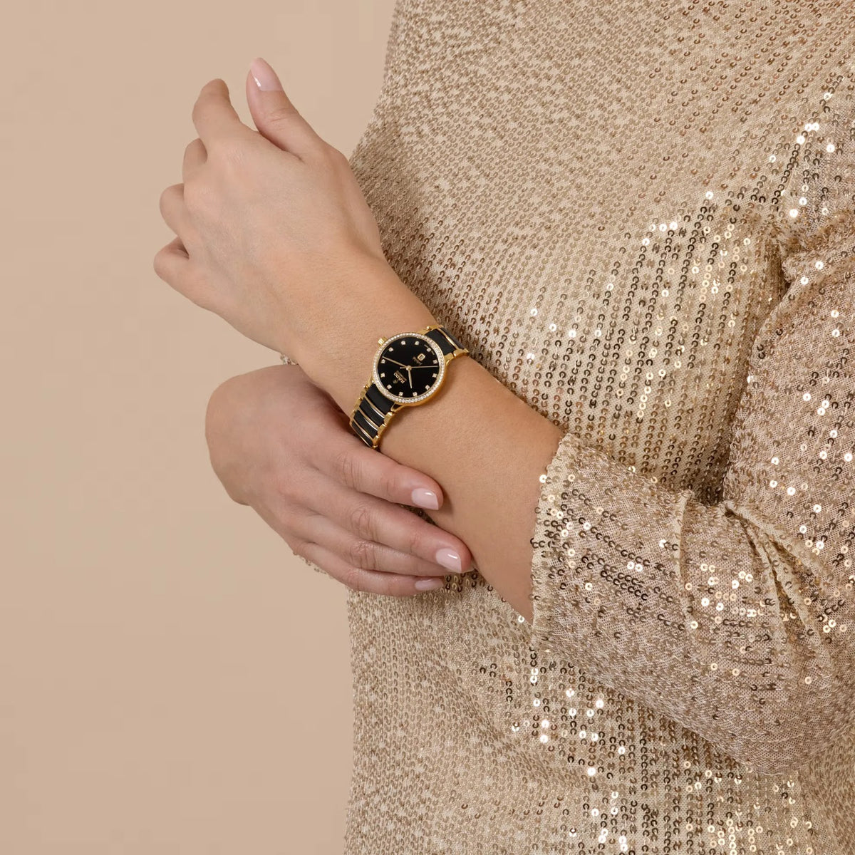 Rado Centrix Stainless Steel with Yellow Gold PVD for Women R30227702