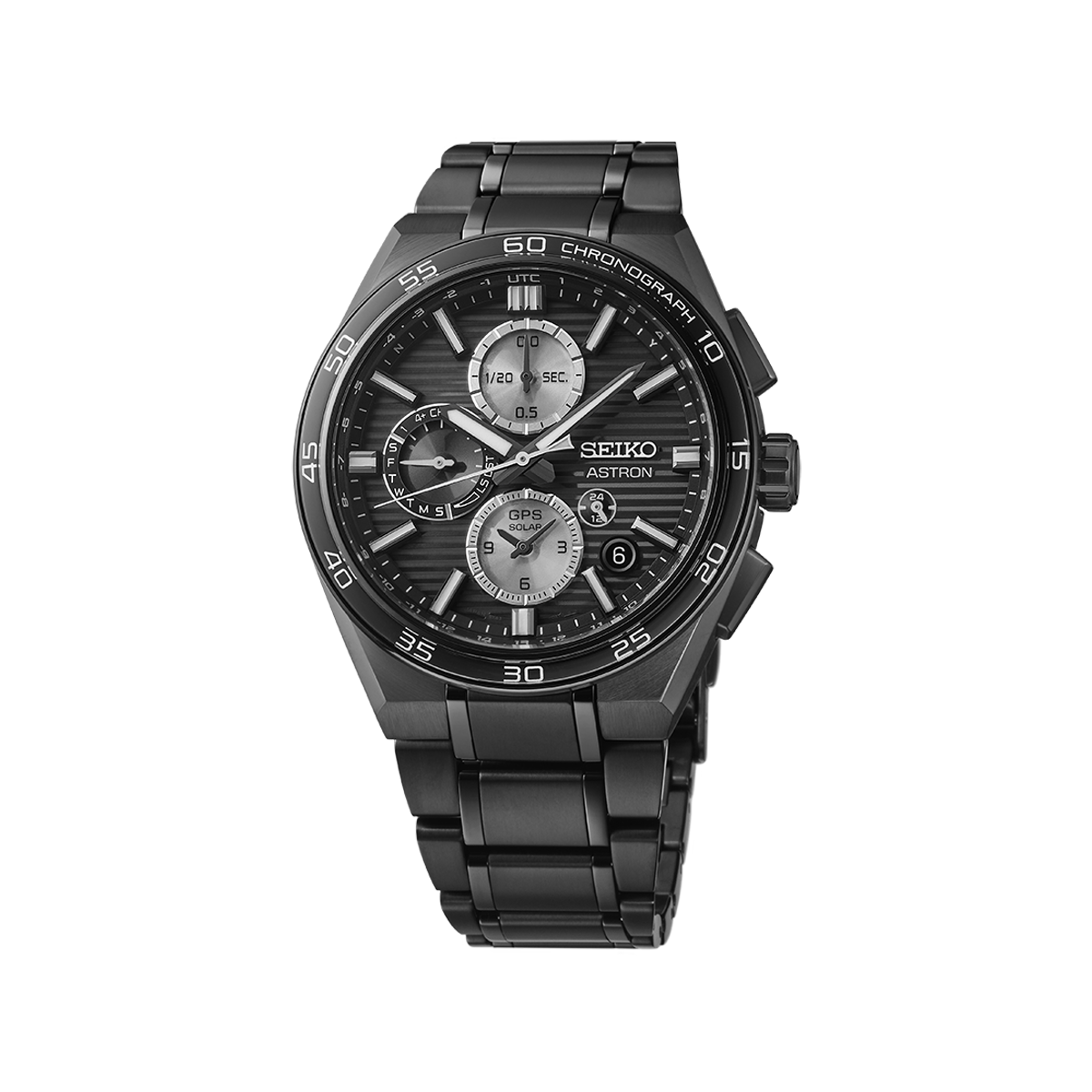 Astron GPS Solar Dual-Time Chronograph in Night Sky Black