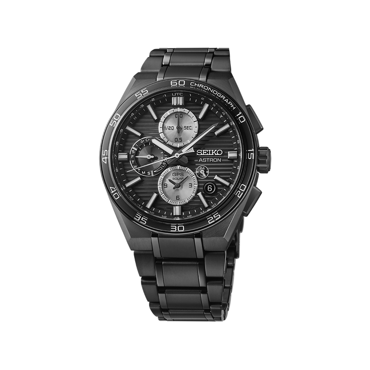 Astron GPS Solar Dual-Time Chronograph in Night Sky Black
