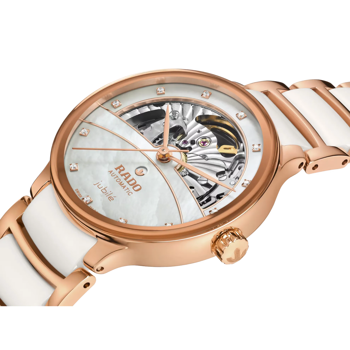 Rado Centrix Stainless Steel with Rose Gold PVD for Women R30029922