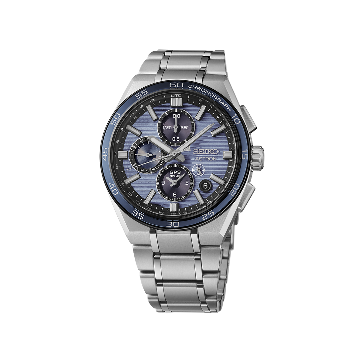 Astron GPS Solar Dual-Time Chronograph in Slate Blue - SSH175J1