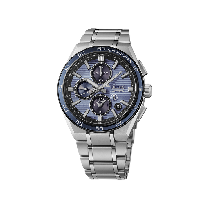 Astron GPS Solar Dual-Time Chronograph in Slate Blue - SSH175J1
