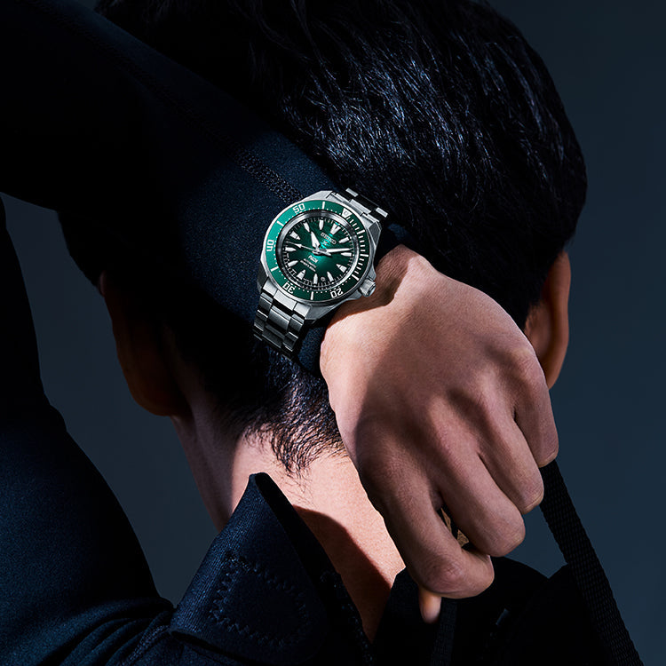 Wrist showing Seiko Prospex PADI 60th Anniversary 4R Compact Mechanical Diver’s Watch SRPL53K1