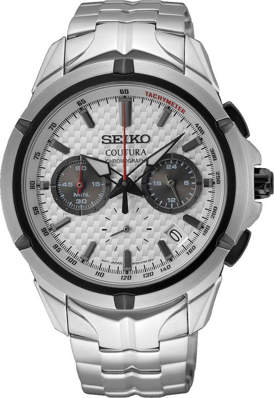 Coutura Men Quartz White Dial Chronograph Stainless Steel Watch SSB433P9