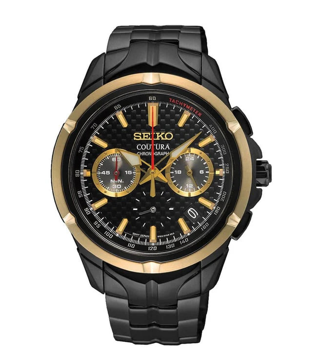Coutura Men Quartz Black Dial Chronograph Stainless Steel Watch SSB442P1