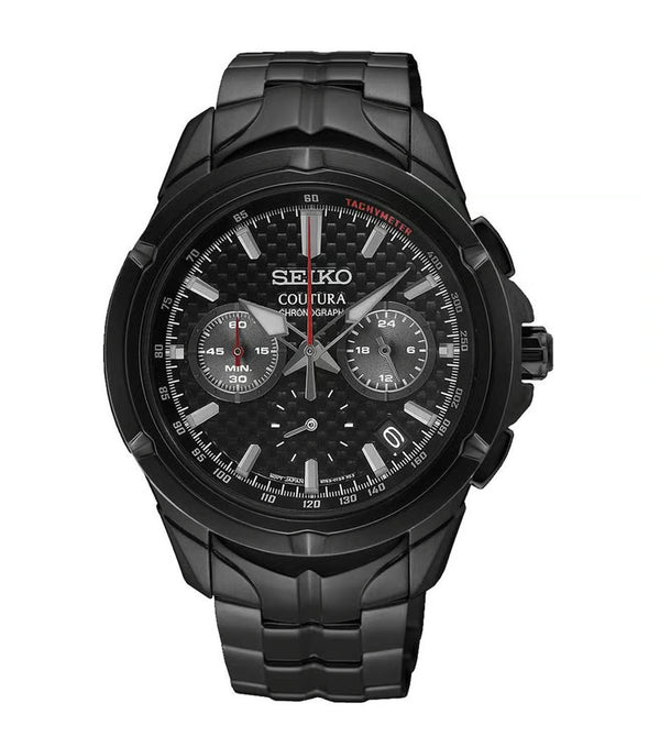 Coutura Men Quartz Black Dial Chronograph Stainless Steel Watch SSB443P1