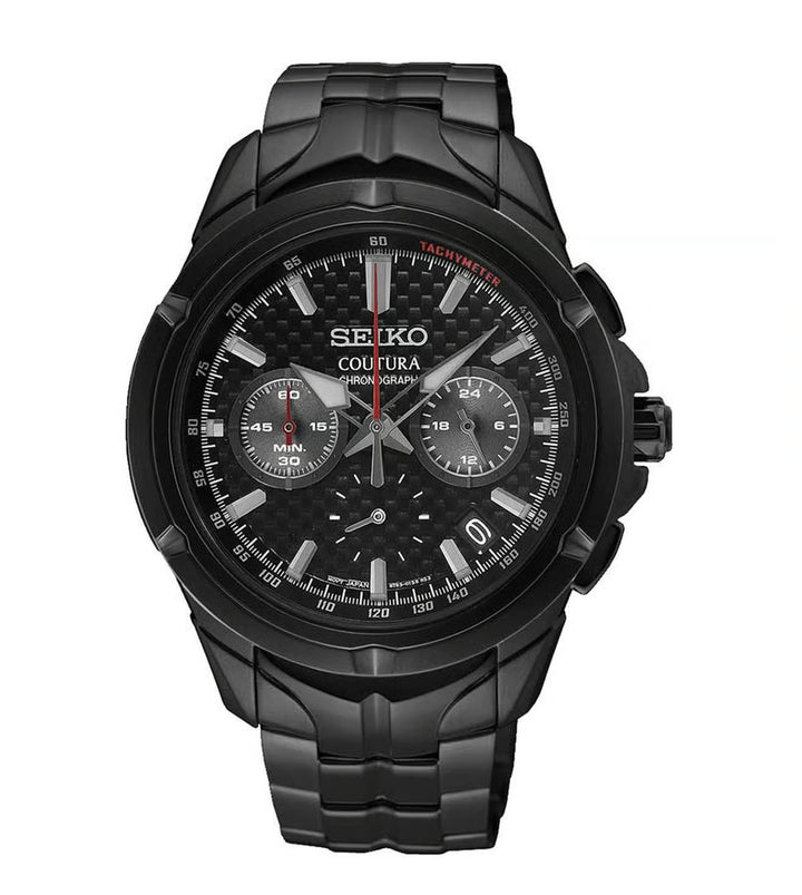Coutura Men Quartz Black Dial Chronograph Stainless Steel Watch SSB443P1
