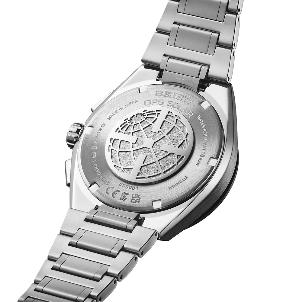 Back view of Seiko Astron SSH175J1 - Solar-Powered GPS World Time Watch