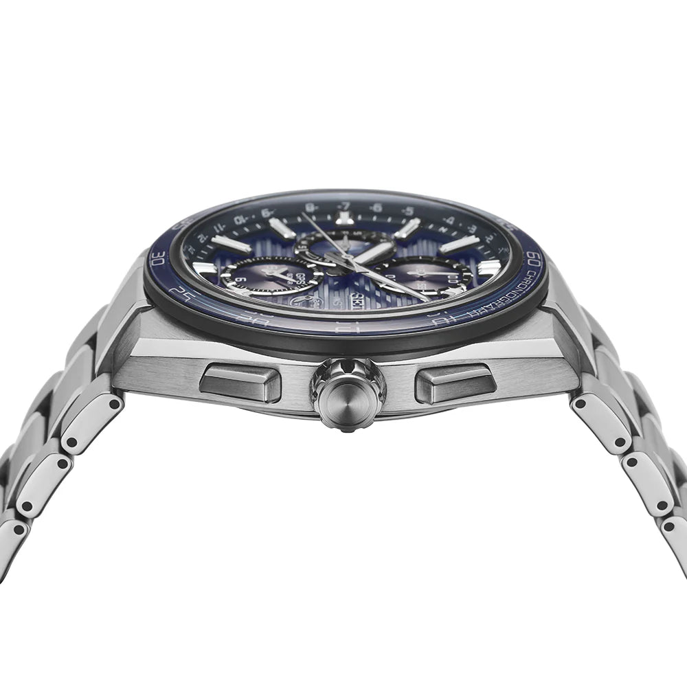 Astron GPS Solar Dual-Time Chronograph in Slate Blue - SSH175J1