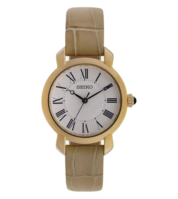 Dress Women Quartz White Dial Analog Leather Watch SUR626P3
