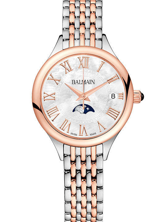 Balmain Women Moon Phase Round Mother of Pearl Watches