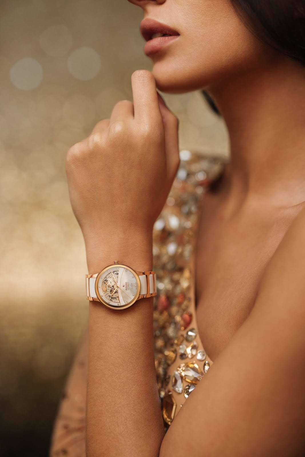 Rado Centrix Stainless Steel with Rose Gold PVD for Women R30029922