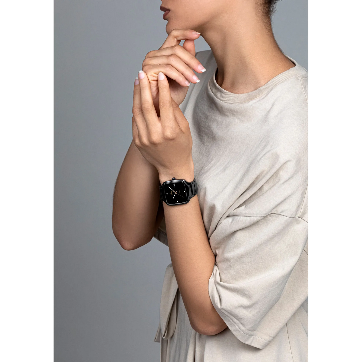 Rado True Square Black High-Tech Ceramic, Titanium / PVD for Unisex R27078722