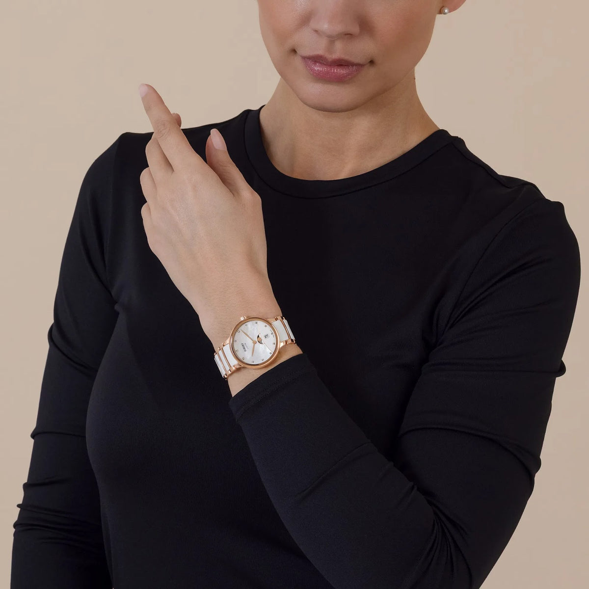 Rado Centrix Stainless Steel with Rose Gold PVD for Women R30232922