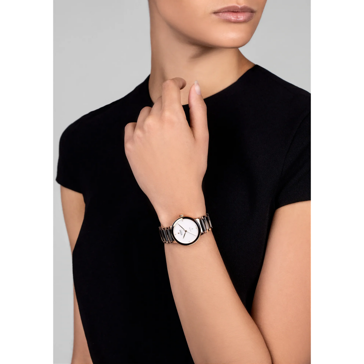 Rado Centrix Stainless Steel with Rose Gold PVD for Women R30019722